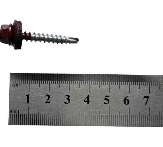 Кровельные саморезы Steelfix 4,8x35 цинк ral3005 винно-красный 200 шт СК4835200В
