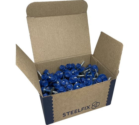 Кровельные саморезы Steelfix 4,8x35 цинк ral5005 синий 100 шт СК4835100С