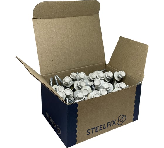 Кровельные саморезы Steelfix 4,8x35 цинк ral9003 белый 100 шт СК4835100Б