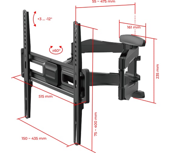 Кронштейн UniTeki FM1771 black 21984
