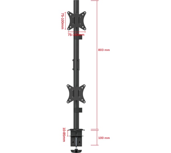 Кронштейн UniTeki FMT62 black для двух мониторов 21974