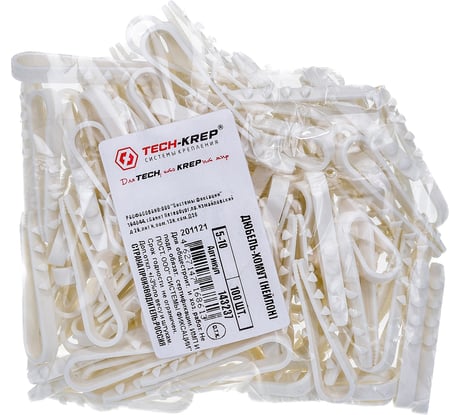 Дюбель-хомут Tech-Krep нейлон 5-10 100 шт - пакет накл. 143237