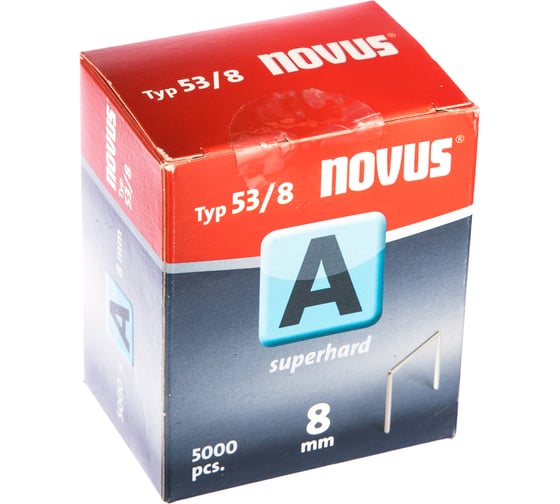 Скобы тонкие супертвердые 5000 шт. для степлера (0,75х11,3х8 мм; 53/8 S) Novus 042-0517
