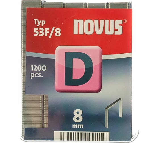 Скобы плоские для степлера (1,25х11,3х8 мм; 53F/8; 1200 шт) Novus 042-0375