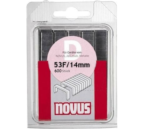 Скобы плоские 600 шт. для степлера (1,25х11,3х14 мм; 53F/14) Novus 042-0378