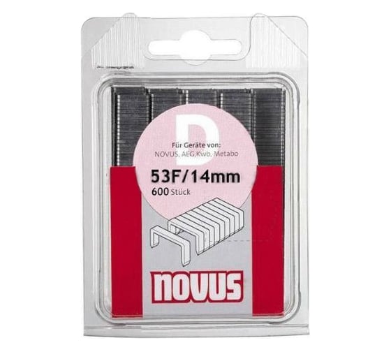 Скобы плоские 600 шт. для степлера (1,25х11,3х14 мм; 53F/14) Novus 042-0378 1