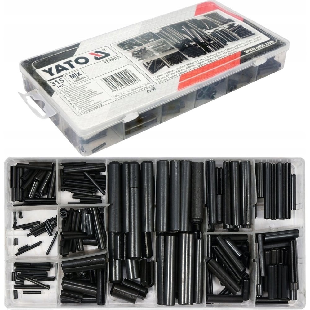 Набор разрезных пружинных цилиндрических штифтов YATO 315 шт ...