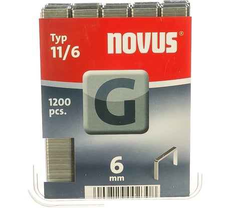 Скобы плоские 1200 шт. для степлера (1,25х10,6х6 мм; 11/6) Novus 042-0384