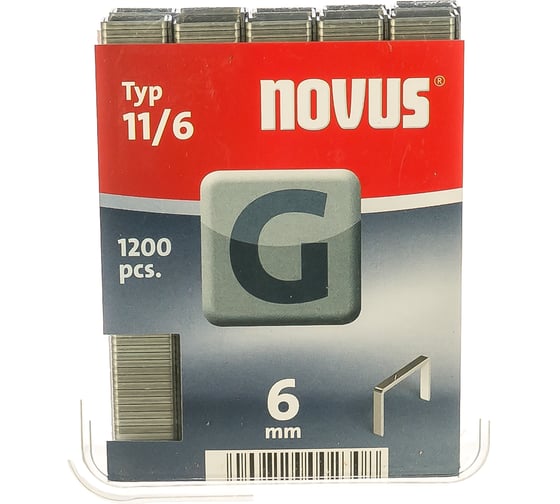 Скобы плоские 1200 шт. для степлера (1,25х10,6х6 мм; 11/6) Novus 042-0384 1