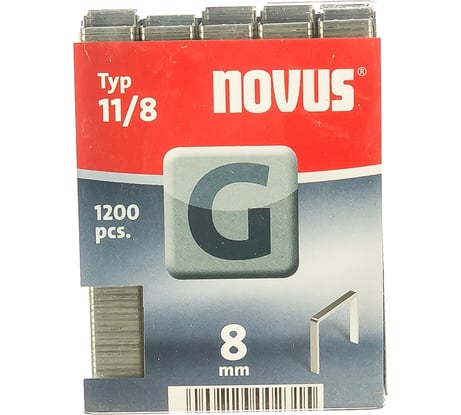 Скобы плоские 1200 шт. для степлера (1,25х10,6х8 мм; 11/8) Novus 042-0385