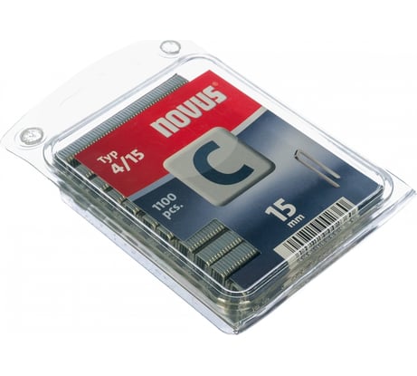 Скобы с узкой спинкой 1100 шт. для степлера (6х15 мм; 4/15) Novus 042-0390