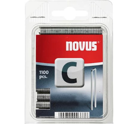 Скобы с узкой спинкой 1100 шт. для степлера (1.1х6.1х12 мм; 4/12) Novus 042-0389