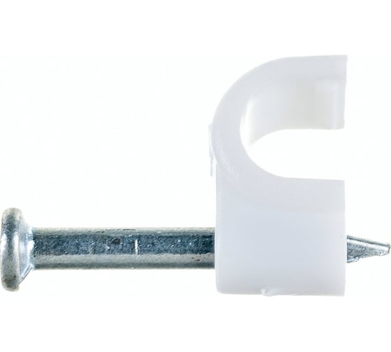 Пластиковая круглая скоба с гвоздем FORTISFLEX СПК 4 50 штук 49457 1