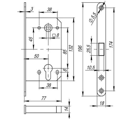 Магнитная защелка Rucetti RM1885 AB, под цилиндр, античная бронза 9014500