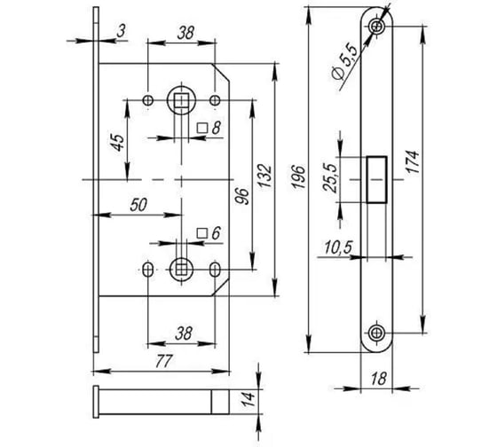 Магнитная защелка Rucetti RM1895 SC, многофункциональная, матовый хром 9014504