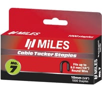 Скобы для круглого кабеля Miles 10 мм, 1000 штук N7-10mm