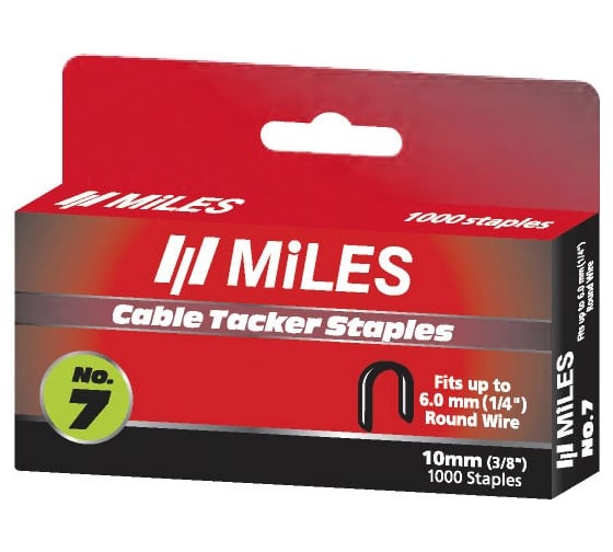 Скобы для круглого кабеля Miles 10 мм, 1000 штук N7-10mm