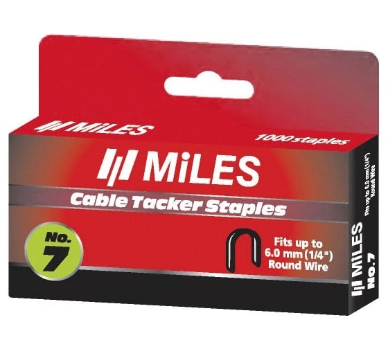 Скобы для круглого кабеля Miles 12 мм, 1000 штук N7-12mm 1