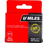 Скобы тип 53 (1000 шт; 10 мм) Miles N3-10-D