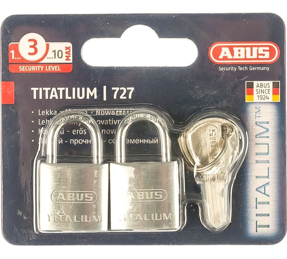 Навесные замки ABUS 727TI/20 TWINS C/BLISTER 26657 1