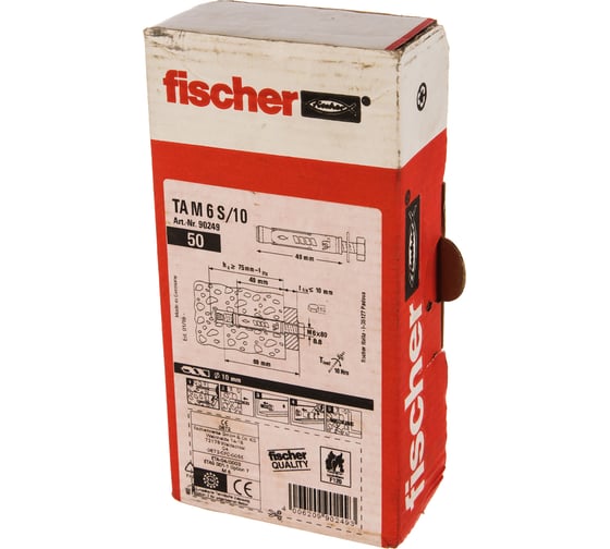 Анкер для высоких нагрузок Fischer TA M6 S/10 50 штук 90249