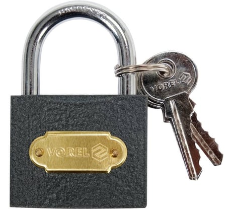 Навесной замок VOREL чугунный, 50 мм, серый 77063