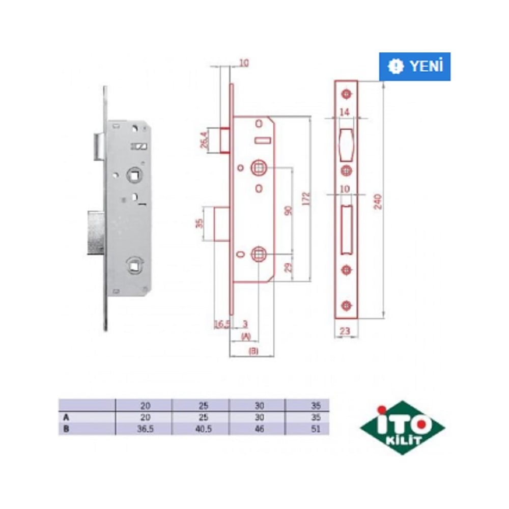Замок для алюминиевой двери ITO KILIT сантехнический WC 156E/30 703 ...