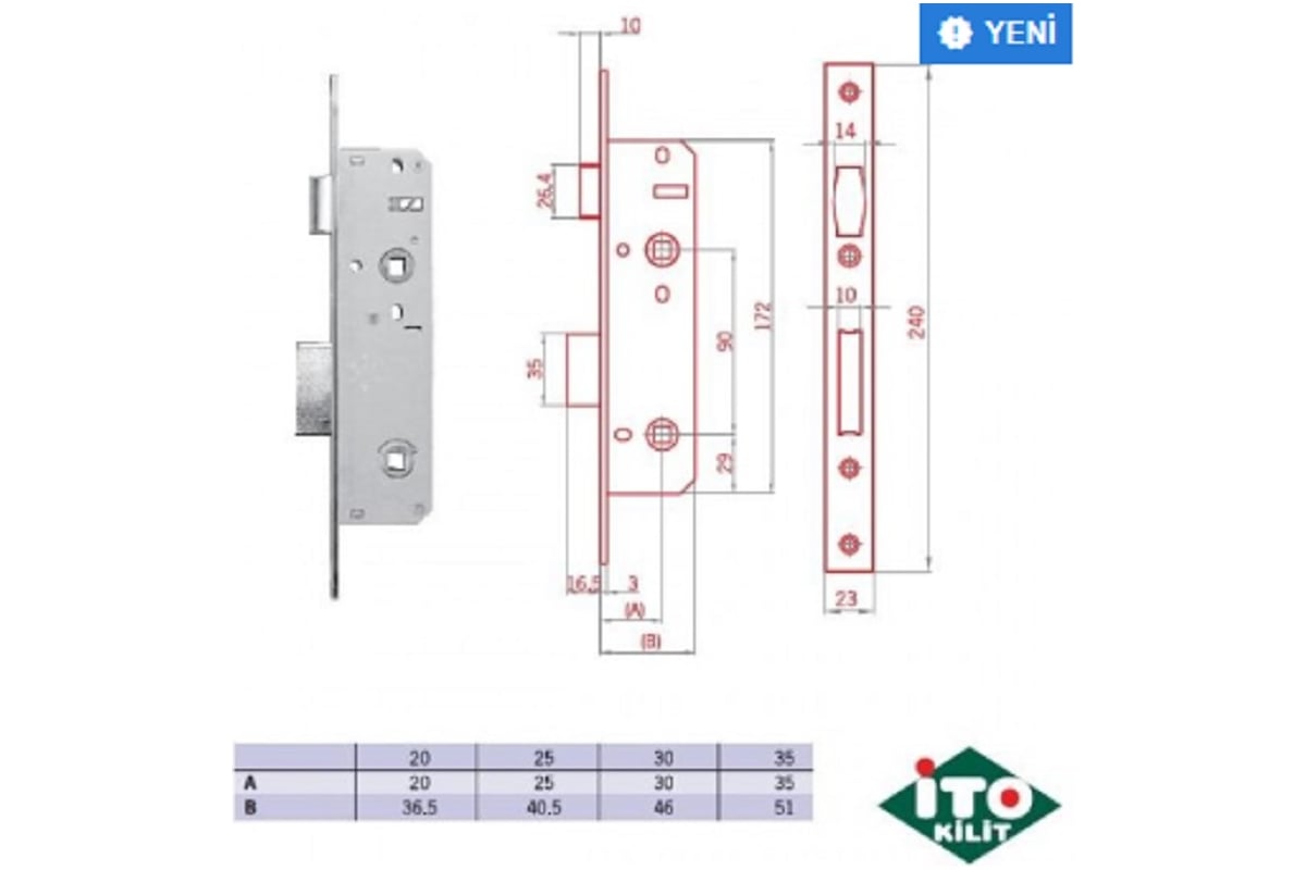 Замок для алюминиевой двери ITO KILIT сантехнический WC 156E/30 703 ...