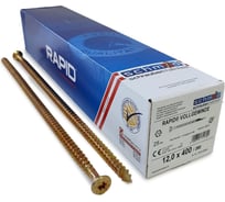 Шурупы Simpson Schmid Rapid FT SK Half-tip 12.0x400/380 TX50 (Жёлтый цинк, полная резьба, потай, 25 шт.) 1945741204000001