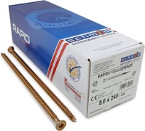 Шурупы Simpson Schmid Rapid FT SK Half-tip 8.0x240/230 TX40 (Жёлтый цинк, полная резьба, потай, 50 шт.) 1935740802400001