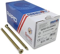 Шурупы Simpson Schmid Rapid FT SK Half-tip 8.0x160/150 TX40 (Жёлтый цинк, полная резьба, потай, 50 шт.) 1935740801600001