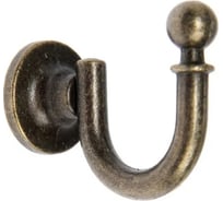 Мебельный крючок ТУНДРА КМ1012AB однорожковый, цвет бронза, 1 шт. 5119211