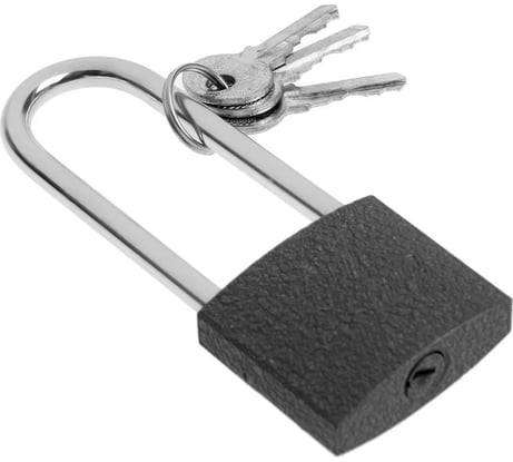 Навесной замок ТУНДРА основание 37 мм, длинная дужка, 3 ключа, подвес 9284052