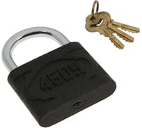 Навесной замок ТУНДРА материал корпуса чугун 85 мм, черный, 1 шт. 5364660