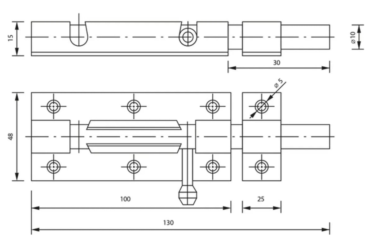 Дверная задвижка ТУНДРА ЗД 005 krep 100 мм, оцинкованная, 1 шт. 4379535 ...
