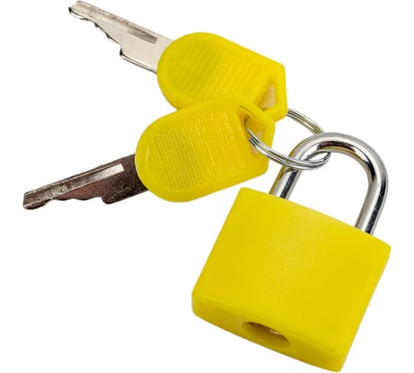 Навесной замок для чемодана ТУНДРА 20x35 мм, малый, желтый 2580466