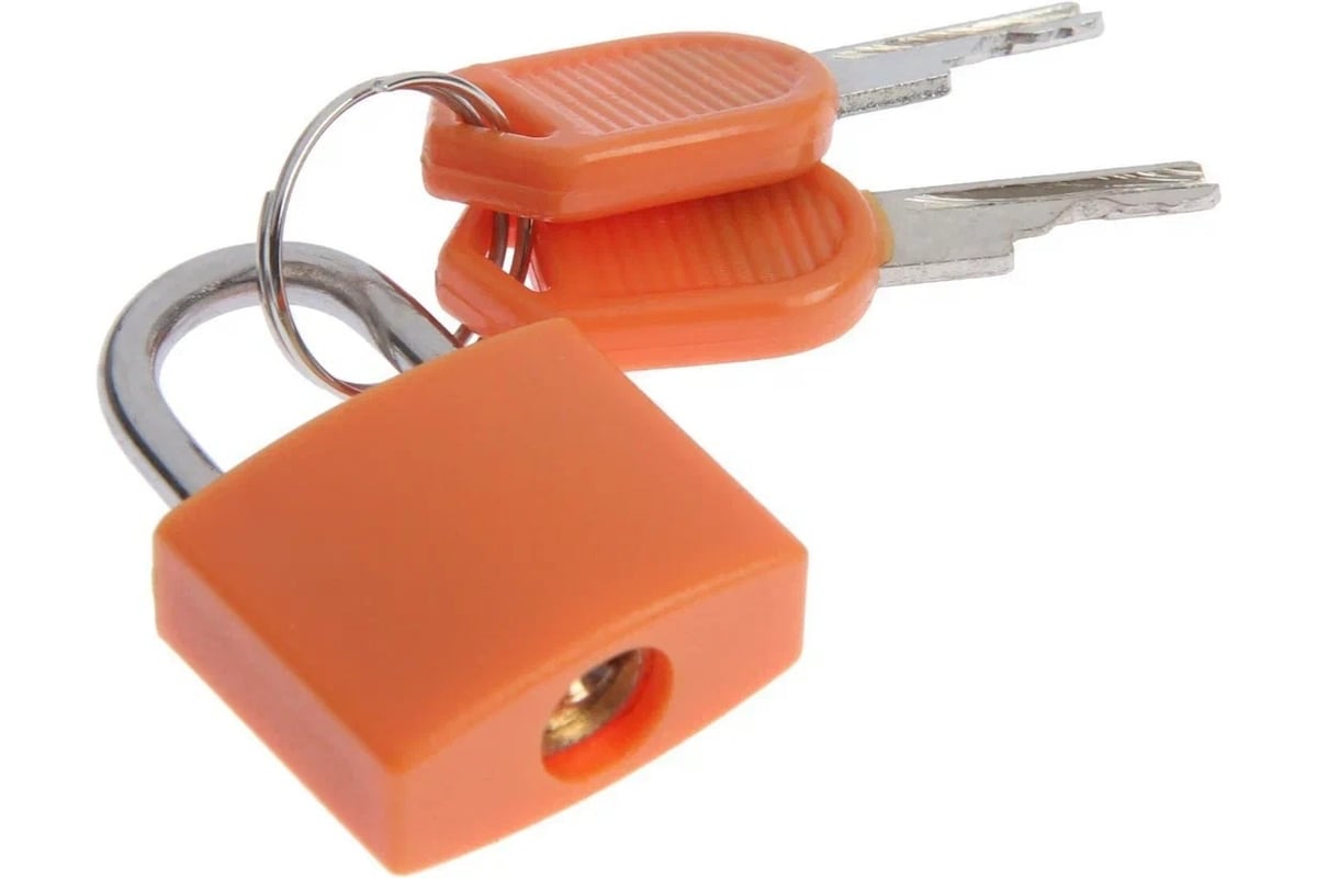 Навесной замок для чемодана ТУНДРА 20x35 мм, оранжевый 6486566 ...