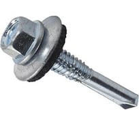 Кровельный саморез КВАДРА длинное сверло PT.5, шайба EPDM, 5.5x32 мм, цинк, 100 шт. 755553250100 28277684