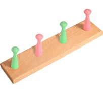 Настенная планка с 4 крючками МУЛЬТИДОМ размер 39,5x7х5 см. ПР27-251