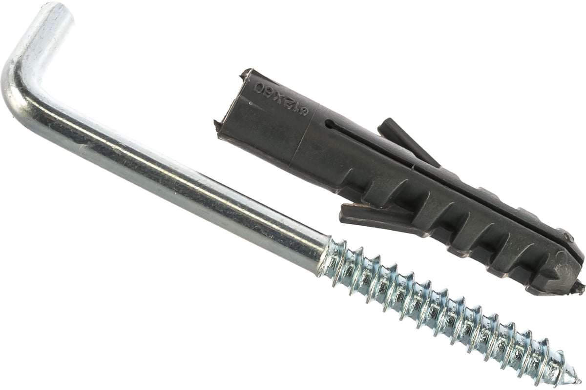 Г-образный крюк с дюбелем Стройбат 12 мм 1 шт 2742225 - выгодная цена ...