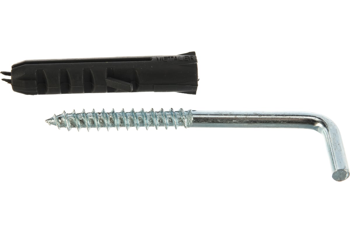 Г-образный крюк с дюбелем Стройбат 8 мм 3 шт 2742223 - выгодная цена ...