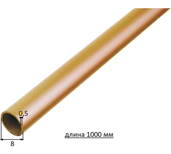 Трубка ALBERTS латунная, диаметр 8x0,5х1000мм, 471248