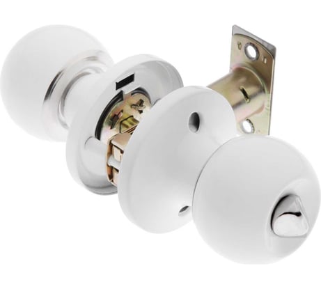 Защелка-ручка Левша NORBEL 607 BK без ключа, с фиксатором, белая У4-6842.Б