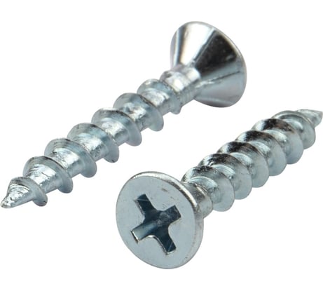 Оконный саморез KRANZ острый, 4.1x25, белый цинк, 20 шт. 1502-4125-4