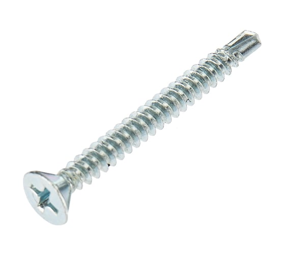 Оконный саморез KRANZ сверло, 3.9x38, белый цинк, 20 шт. 1504-3938-4