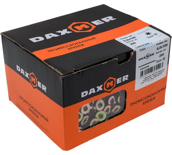 Саморез Daxmer конструкционный универсальный TORX 6,0x100, 200 шт 00000436030