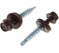 Кровельный саморез OMAX 4,8х50 сверло, коричневый шоколад RAL 8017 2000 шт 1270480502