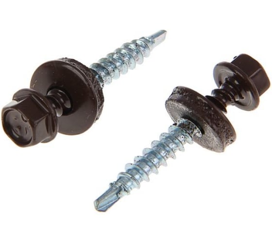 Кровельный саморез OMAX 4,8х50 сверло, коричневый шоколад RAL 8017 2000 шт 1270480502