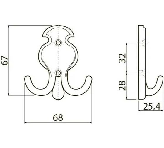 Крючок GTV ORVIETO B0 брашированная латунь WZ-ORVIE-B0-09