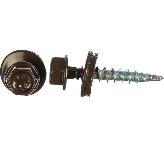 Кровельный саморез OMAX 4,8х29 сверло, коричневый шоколад RAL 8017 250 шт 12704802910